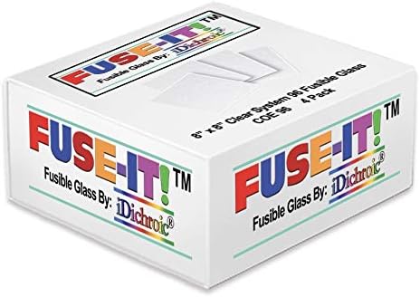 System 96 Clear 8 inch Fusible Glass Squares COE 96-4 Pack