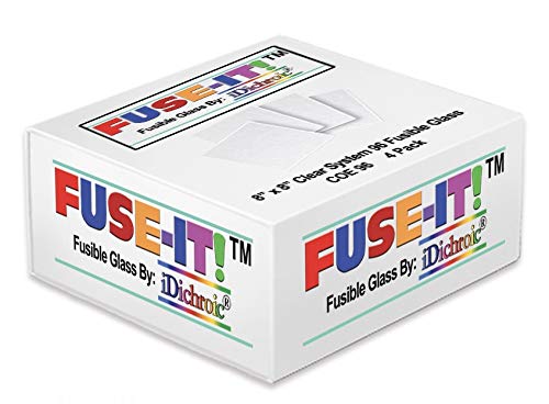 System 96 Clear 8 inch Fusible Glass Squares COE 96-4 Pack