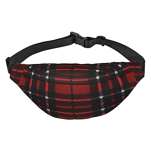 Sac banane à carreaux rouges et noirs au motif tartan authentique