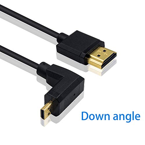 Image of Duttek 4K Coiled 90 Degree HDMI to Micro HDMI Cable 1FT-4FT, Extreme Slim Down Angled Micro HDMI Male to HDMI Male Coiled Cable for 1080P, 4K, Ultra HD, 3D