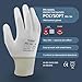 MANIPULA Safety Work PU Coated Protective Gloves (12 Pairs) Seamless Knit Glove with Polyurethane Coated Smooth Grip on Palm & Fingers, for Men and Women, Ideal for General Duty Work (Large, White)
