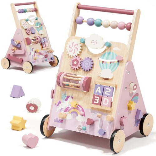 Lauflernwagen Holz Einhorn 10-in-1 Aktivitätscenter FSC 1-2 Jahre Mädchen