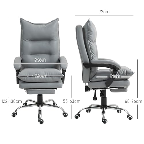 Vinsetto Bürostuhl Ergonomischer Schreibtischstuhl mit Armlehne und Fußstütze
