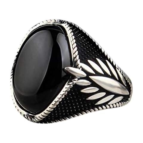 Handmade 925 Sterling Silver Rings with Black Onyx Stone Worth £40 (V) Cover