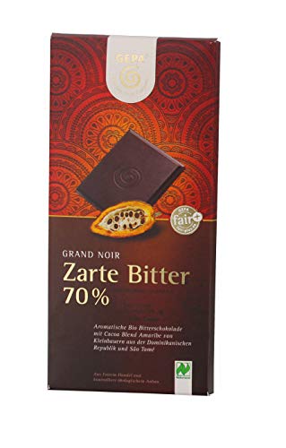 GEPA - Grand Noir Zarte Bitter - 70% BIO Schokolade DE-ÖKO-013 - 100g (1er Pack)