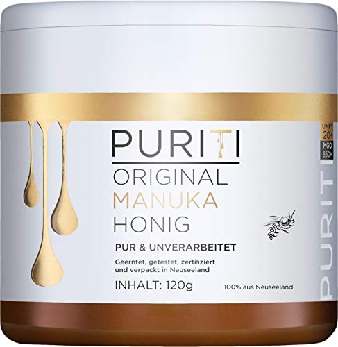 PURITI Manuka Honig MGO 850+ 120g aus Neuseeland mit zertifiziertem Methylglyoxal Gehalt - Laborgeprüft, Direktimport, reines Naturprodukt, frei von Zusatzstoffen Cover