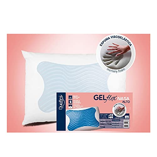 Travesseiro Gelflex Nasa Alto Duoflex Branco Para fronha 50 cmx70 cm Espuma e gel 100% poliuretano
