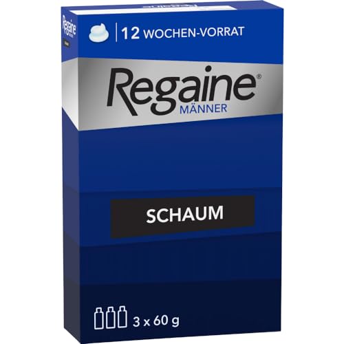 REGAINE Männer Schaum: 3-Monatspackung mit 50 mg/g Minoxidil, stoppt erblich bedingten Haarausfall bei Männern und regt das Haarwachstum an, 3 x 60 g