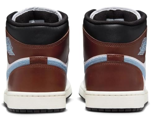 NIKE Air Jordan 1 Mid SE Men's Shoes (FQ7831-142, White/Black/Sail/Blue Grey) Size 11.54