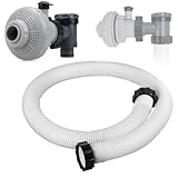 12355 Large Inlet Air Nozzle & Pool Plunger Valve with 1.5' Diameter Accessory Pool Pump Hose for Intex Above Ground Pool and Pool Pump, Pool Filter Pump On Off Plunger Valve & Strainer Grid Nozzle