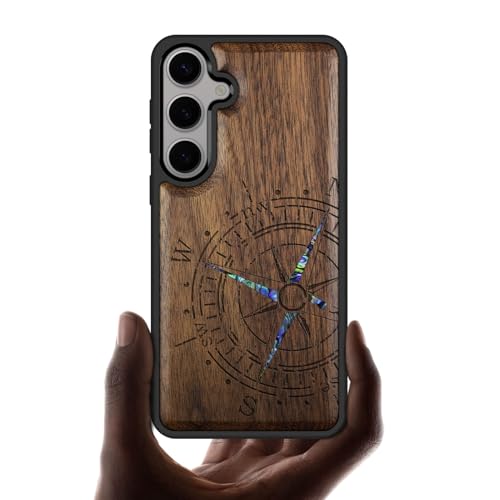 Coque de protection Samsung S25 finie la décoloration étui bois véritable nacre durable