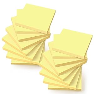 (16 Pack) Sticky Notes 3×3 in Canary Yellow, Clean Removal, Recyclable, Self-Stick Pads, Easy to Post for Home, Office, Notebook
