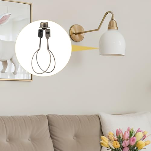 Image of Honoson 4 Pcs Bulb Lamp Shade Light Bulb Clip Adapter Includes Finial and Lampshade Levellers for Replacement (Antique Bronze)