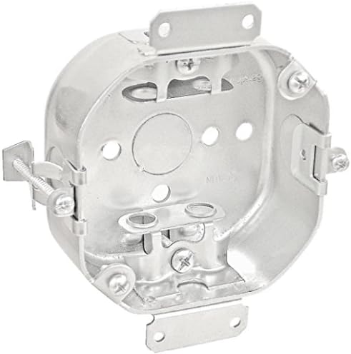 1-1/2 Inch Deep 4 Inch Octagon Box With Old Work Clips & Ears And Clamps For Flexible Metal Conduit-5 per case