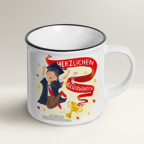 Mug Lover - Herzlichen Glückwunsch - (Sie - DEUTSCH) Geschenkidee Tax mit Umschlag und Grußkarte und Organza-Säckchen