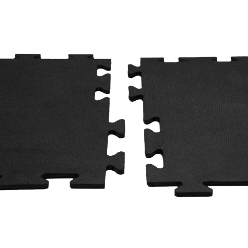 Rubber-Cal Armor-Lock (Fitness) Interlocking Rubber Tiles - 3/8 X 20 X 20 Inch - Pack Of 16 Solid Rubber Tiles, 44 Square Feet Coverage - Black Rubber Mats #TOP3