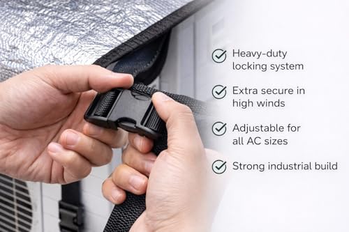 Image of AC Outdoor Unit Protector for Split AC 1.5 Ton & 2 Ton | Advanced 4-Layer Heat-Insulated Sun Proof Weather Shield | UV Resistant, Waterproof, Dustproof Outdoor AC Cover | Protects Compressor