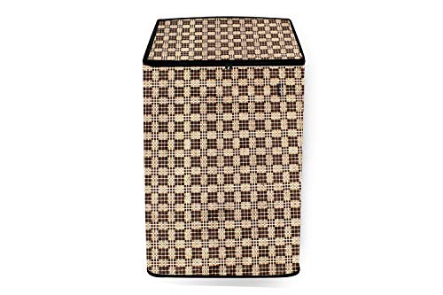 Image of Stylista Washing Machine Cover Compatible for Samsung 7.0 Kg Fully-Automatic Top Loading WA70N4420BS /TL Checkered Brown