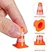 STOBOK 7pcs Mini Traffic Cones for Kids, Orange Roadblock Toys Educational Traffic Signs Playset for Imaginative Parking Lot Scenes and Social Skills Development
