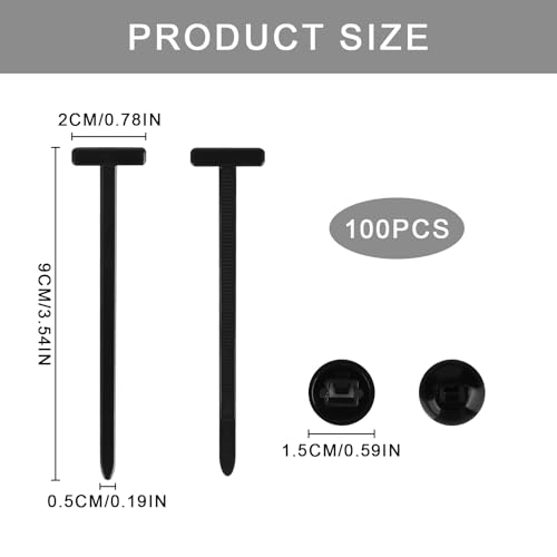 Trendecor 100 Stück Nylon Universal Zip Ties Buckle, Heavy Duty Self-Locking Cable Ties Multipurpose Kabelbinderwerkzeug Plastic Kabelbinderhalter für Tägliche Autoreparatur