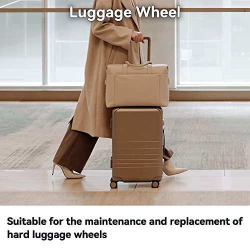 1 Pair Replacement Wheels for Luggage 360 Swivel Dual Suitcase Casters Black 1.22" & 1.06" W0243