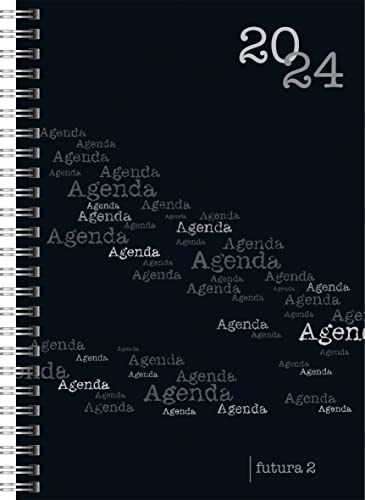 rido/idé Weekly calendar model futura 2 2024, 2 pages = 1 week, sheet size 14.8 x 20.8 cm, black