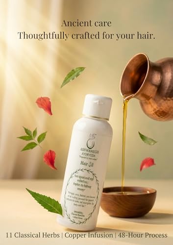 Image of Ashwamegh Ayurvedic Hair Oil for Hair Fall Control & Hair Growth | Bhringraj, Ashwagandha & amlaa 9 Herbs | Natural Hair Oil for Men & Women | Anti Hairfall | 100ml