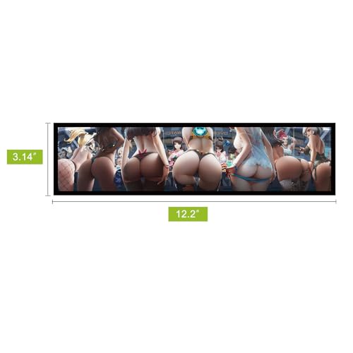 Image of Vetroo B6 Display Board w /LED Lights for Computer PC Case Decor Full HD 2K Multi-Mode Function 12.2 inch x 3.1 inch (Horizontal, B6)