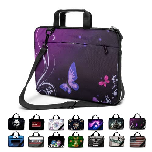 Funky Planet 17" 17.3" inch Canvas Strong Laptop Notebook Case Bag with Handle, Strap and Zipped Pocket Protective Cover Bags/Cases