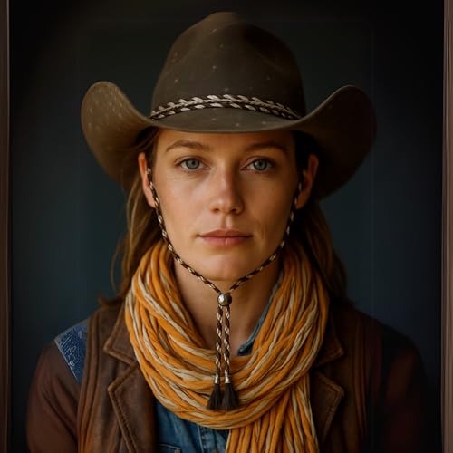 Image of Gamboa 100% Leather Hat Chin Strap for Men and Women Removable Hat Chin Cord for Cowboy and Sun Hats