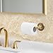 Lucyound Antique Brass Toilet Paper Holder, Bathroom Tissue Roll Holder Wall Mount, Vintage Gold Decorative Bathroom Accessories, Brass Petal-Relief Series