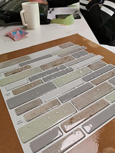 Art3D 10-Sheet Peel And Stick Backsplash For Kitchen In Jade, Stick On Tile For Bathroom, 11.8“ X 11.8" #TOP4
