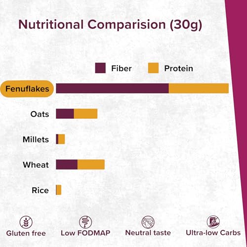 Image of Fenuflakes 300g Fiber Supplement | Bloating, Acidity & Constipation Relief | Prebiotic Fiber | Psyllium Husk & Isabgol Replacer | Helps in Managing Blood Sugar Levels | Neutral in Taste | Unflavored | Add to Any Food