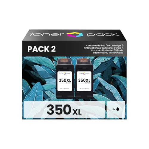 TONER PACK 350XL 351XL   Cartuchos de Tinta para HP 350 XL 351 XL Remanufacturado para HP Deskjet D4260 D4360, Officejet J5780 J6410, Photosmart C4280 C4340 C4380 C4480 C4580 C5280 (2X 350XL)
