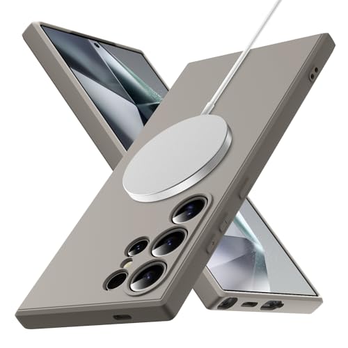 CMYFPOFL �Ή� Galaxy S24 Ultra �p�� �P�[�X �}�O�l�b�g���� �ϏՌ� ���^ �V���R�� Magnetic �X���� ���� �X�}�z�P�[�X �g���b�v�z�[���t�� ���C�����X�[�d �y�� ��G��ǂ� �w��h�~ (�`�^���O���[) 24-s24u-