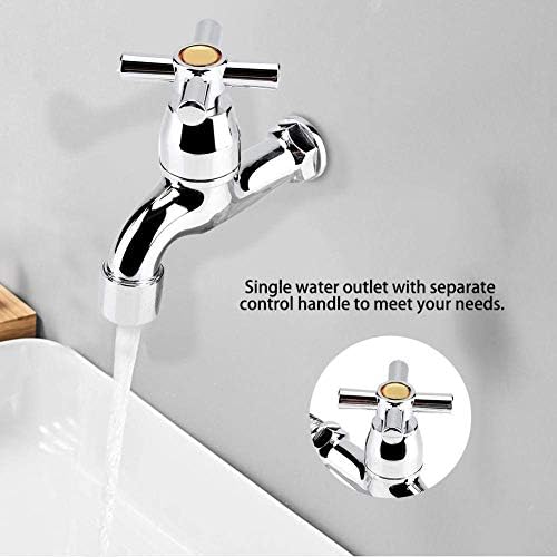ABS Plastic Single Handle Cold Water Faucet Tap with Spout for Washing Machine Sink Basin and Plumbing Connection — view 5
