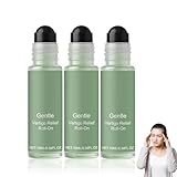 Rodillo de aromaterapia antimareos y náuseas, rodillo de aromaterapia compacto con aceites esenciales, 10 ml, para viajes (3 unidades)