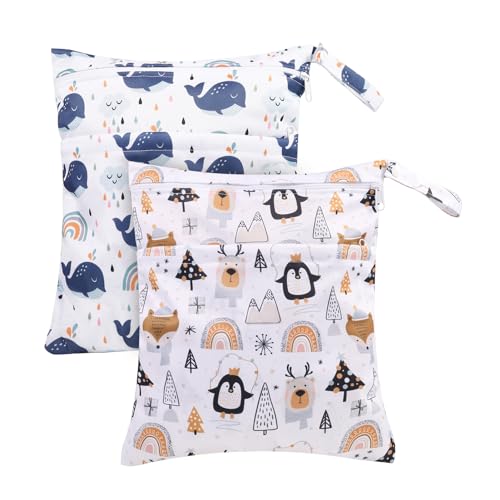 Kaisibum 2 Stück Nasstaschen Stoffwindeln 36x30cm