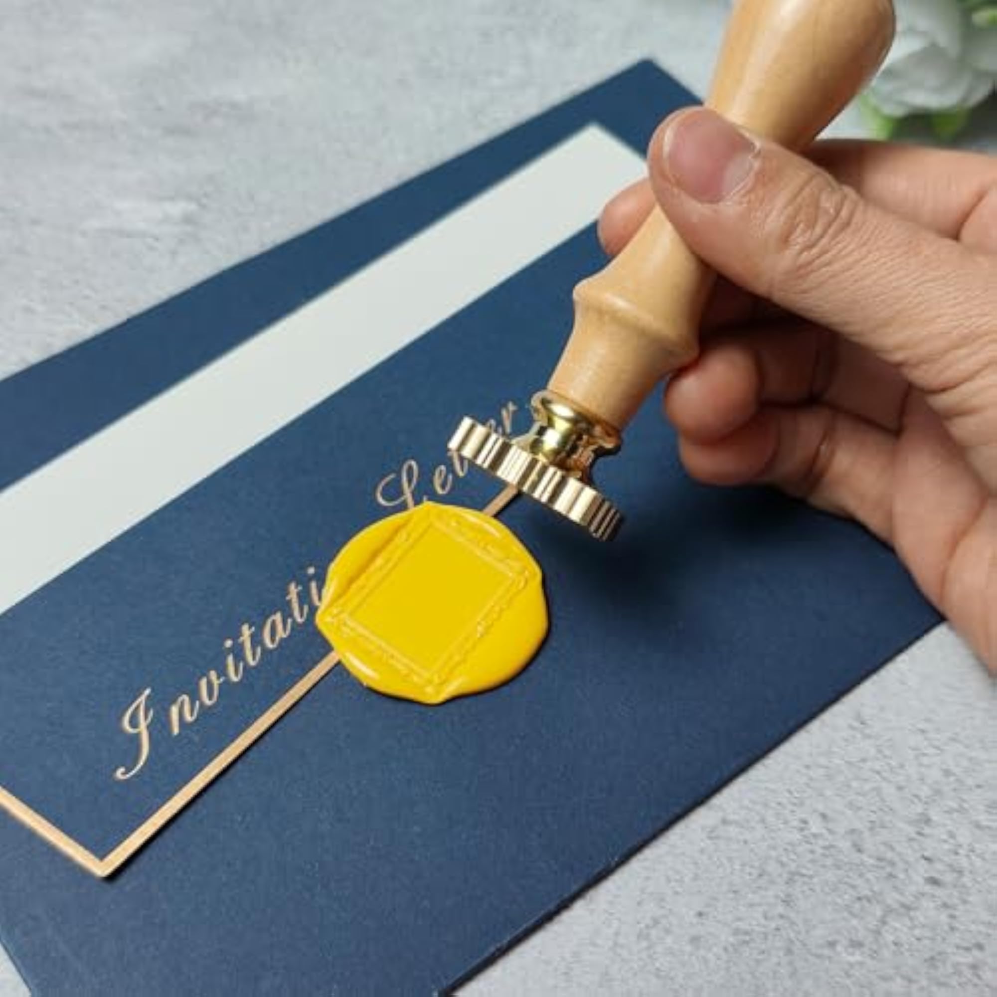Pollize Frame Wax Seal Stamp Kit with 3D Embossed Design