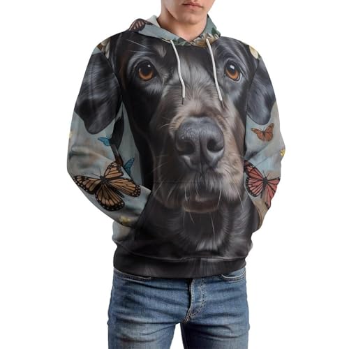 Pullover Papillon Chien Fleur le Sweat Capuche Symbole de Douceur S