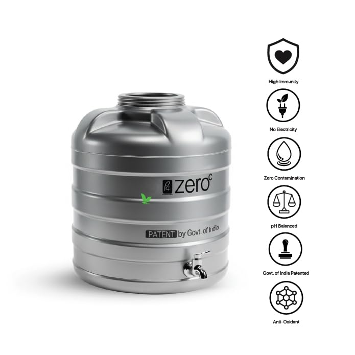 Image of Zero C Alkaline Water Dispenser with Tap | BPA-Free Mineral Water Storage | Natural pH Balance Water Tank | RO Water Storage | Drinking Water Dispenser for Home & Office | 17 L