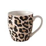 Seaside No.64 - Jumbobecher mit Leo Print aus Keramik - Kaffeebecher mit 400 ml...