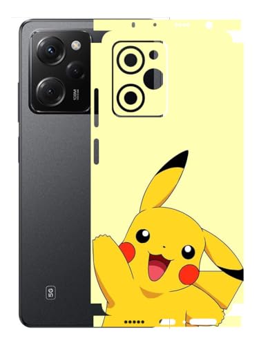 Image of AtOdds - Poco X5 Pro (5G) Mobile Back Skin Sticker - Lamination - Rear Screen Guard Protector Film Wrap (Coverage - Back+Camera+Sides) (Design - Pika)