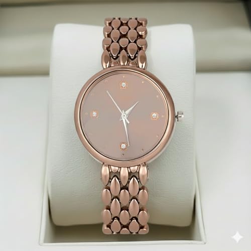 Image of styledose Women's Diamond Studded Watch | Premium Metal Bracelet Strap | Analog Quartz Movemnet Ladies Wrist Watch | Watch for Women & Girls | Wrist Watches for Women's & Girls&Ladies