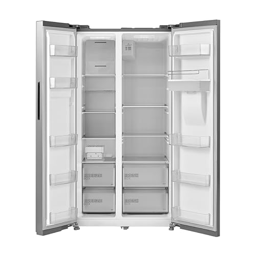 Image of Midea 560 L Side by Side Refrigerator, Inverter Compressor, Multi Air Flow Cooling, Water Dispenser (Frost Free, Energy Efficient, Large Capacity, Bru-Steel Finish)