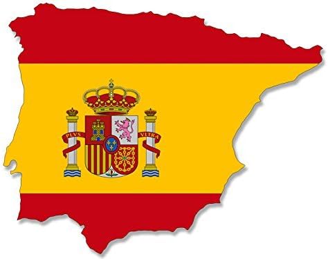 Imán España en forma de bandera española etiqueta magnética (País Decal España)