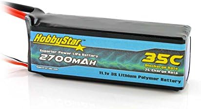 HobbyStar Batería LiPo de 2700mAh 11.1V, 3S 35C LiPo, enchufe XT60