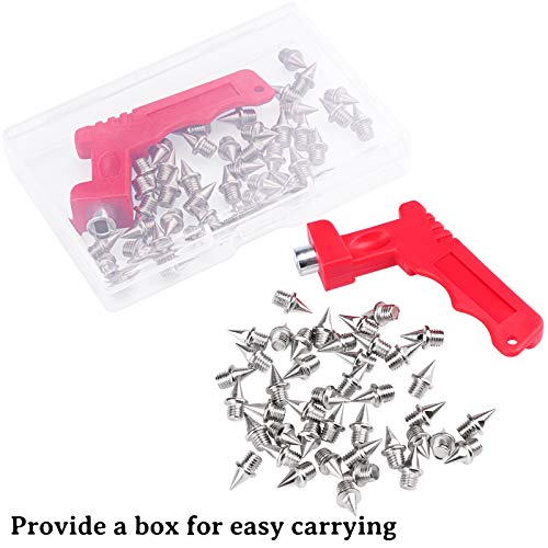 image for Elcoho 42 Pieces 1/4 Inch Steel Spikes Track Shoe Spikes Replacements 