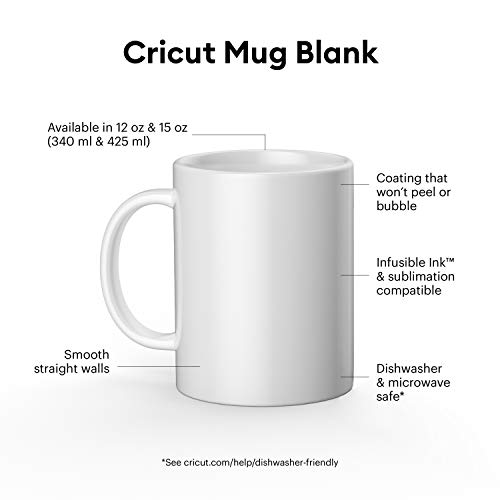Cricut Beveled Blank, CeramicCoated, Dishwasher & Microwave Safe Mug