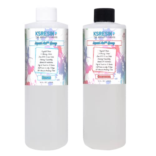 Liquid Art Clear Epoxy Resin Coating for Canvas & Wood Art - 32oz Kit